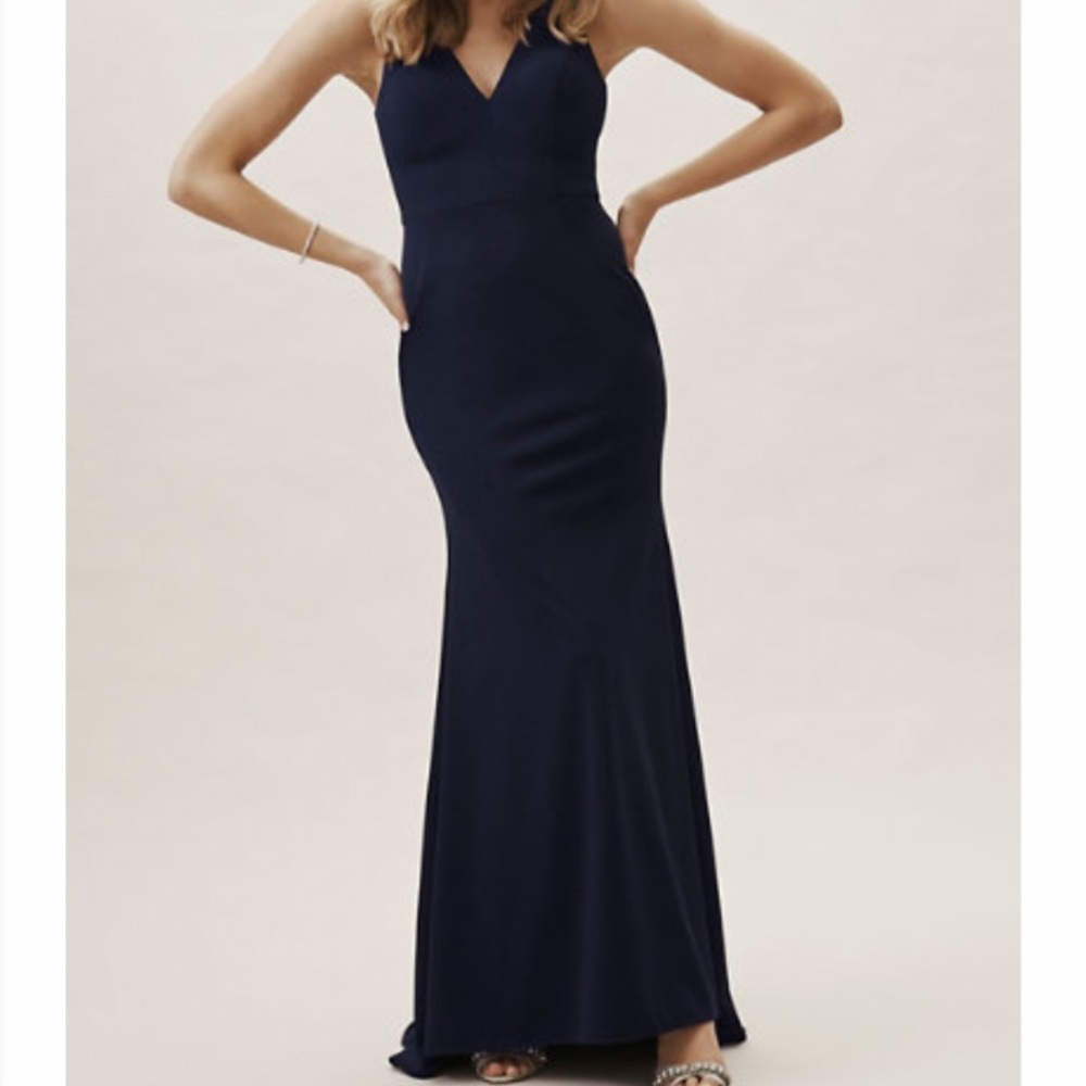 BHLDN Jones V-neck Crepe dress